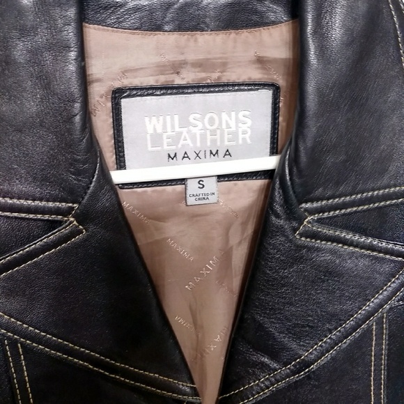 Women's Black Leather Jacket - Picture 2 of 3